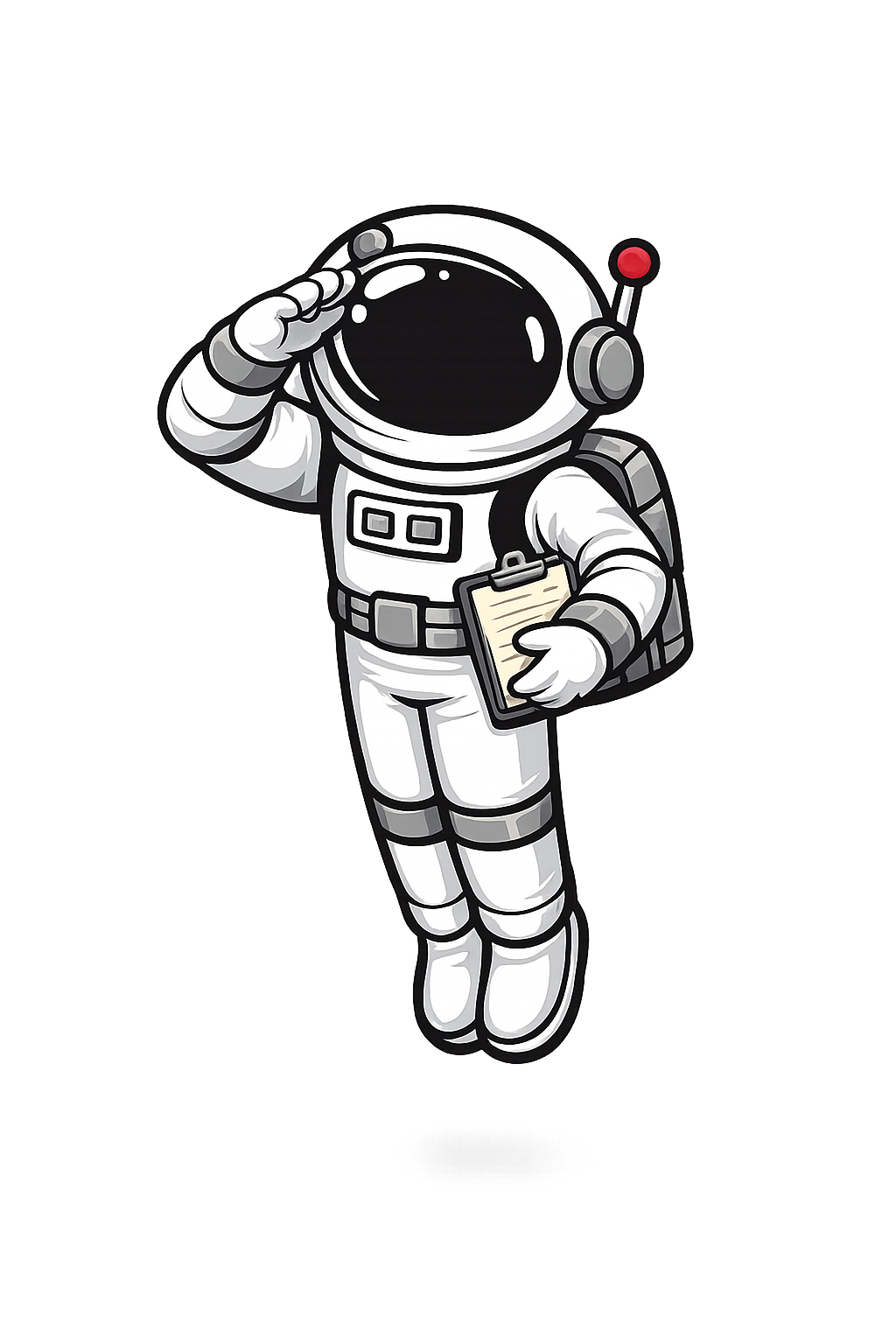 Astro Jerky astronaut mascot saluting